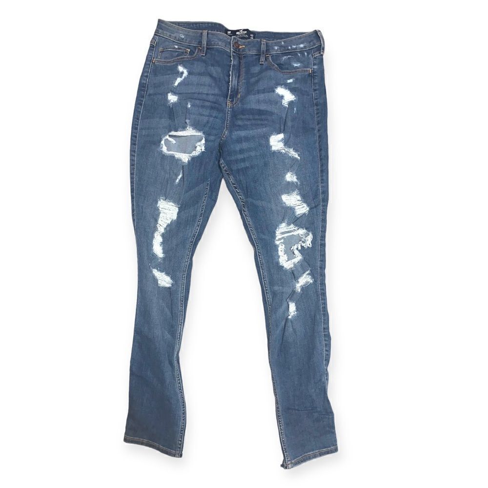 Hollister curvy high rise super skinny destroyed jeans